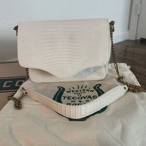 Tecovas Ivory Crossbody Bag with Gold Chain